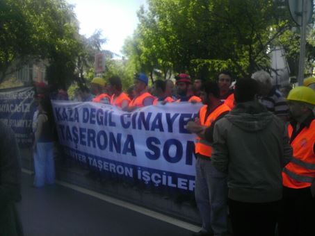 Şişlide işçiler tarafından Soma Faciası protestosu  yapıldı  Fotoğraf: Demet Gökoğlu / The Epoch Times TR