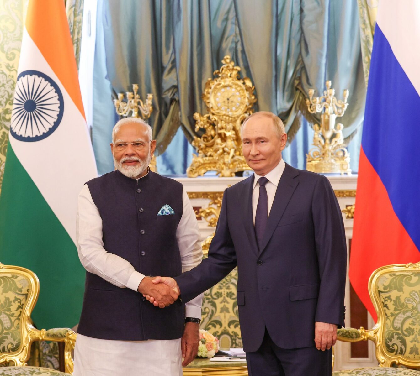 Rusya Devlet Başkanı Vladimir Putin ve Hindistan Başbakanı Narendra Modi, 9 Temmuz 2024 tarihinde Moskova'da bir araya geldi. (Fotoğraf: Wikimedia) 