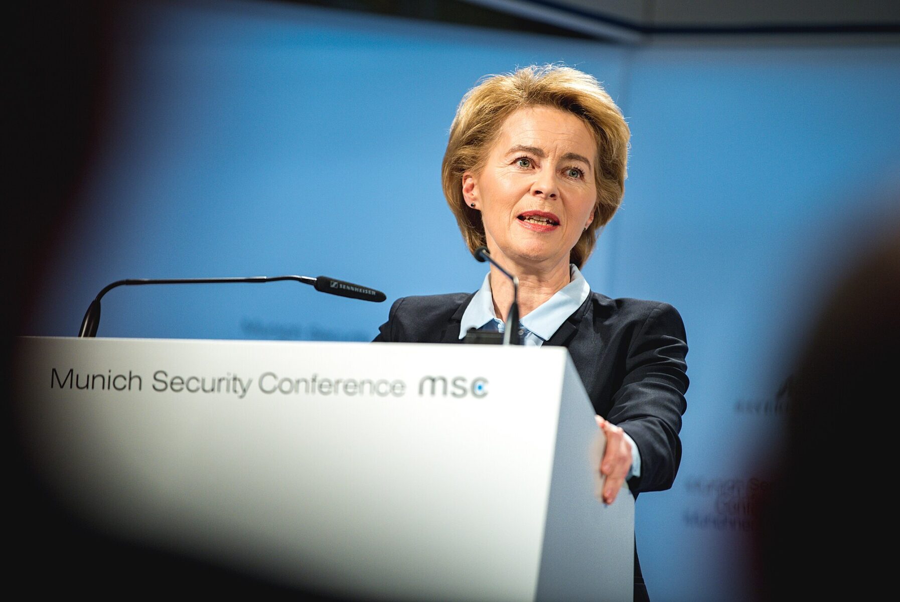 Ursula von der Leyen, 2019 Münih Güvenlik Konferansı sırasında. (Fotoğraf: Wikimedia)