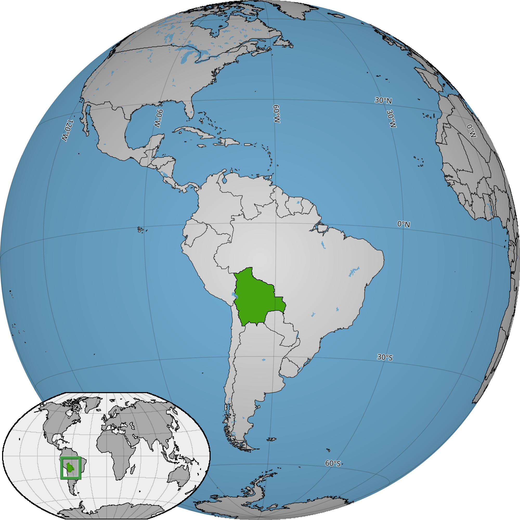 Bolivya w1 konum haritası. (Fotoğraf: Wikimedia)