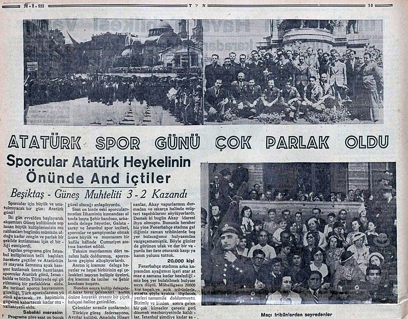 19 Mayıs kutlamalarını anlatan eski gazeteler