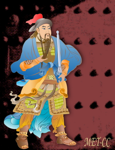Qin Shubao, Tang Hanedanlığının cesur ve sert savaşçısı. İllüstrator: Catherine Chang 