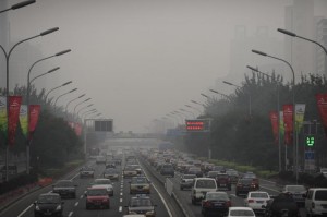 Pekin'de artan trafik ve hava kirliliği tehdit oluşturuyor (Peter Parks/AFP/Getty Images)