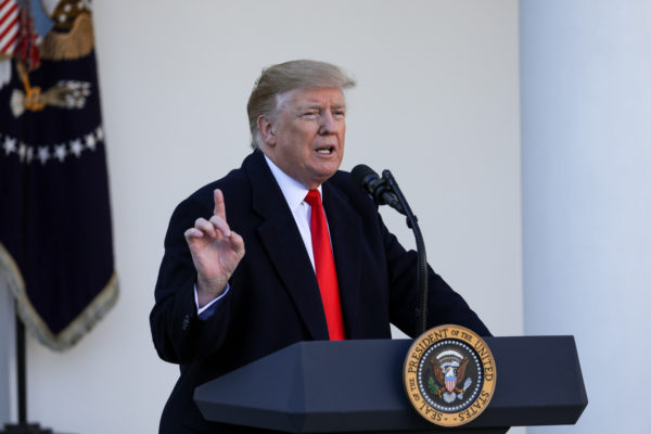ABD Başkanı Donald Trump, 25 Ocak 2019’da Beyaz Saray’da bir konuşma yaparken. (Charlotte Cuthbertson / The Epoch Times)