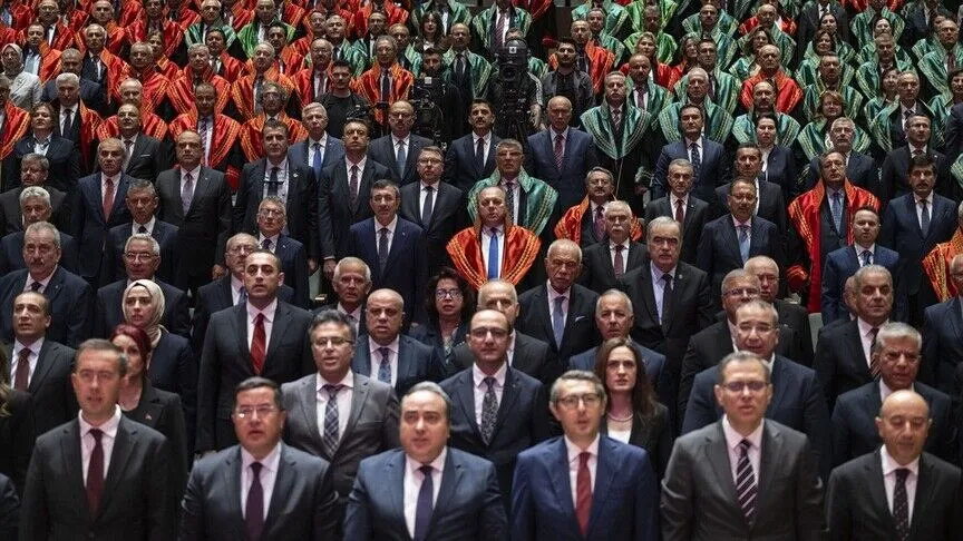 Yargıtay üyeleri, 2026-2027 Adli Yılı açılış töreninde. (Fotoğraf: A.Gürlek x hesabı)