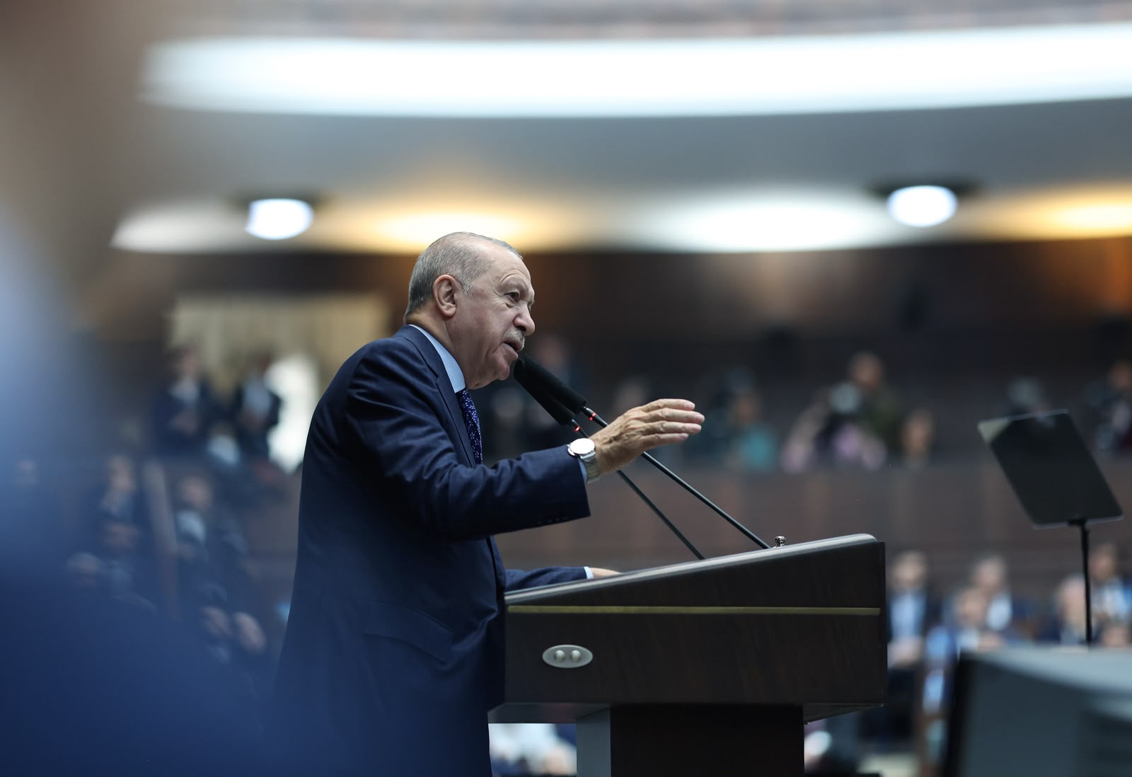 Cumhurbaşkanı Erdoğan, “Entegrasyon sürecinin ardından Suriye'de yepyeni bir sayfanın açılacağına inanıyoruz.” dedi. (Fotoğraf: Ak Parti x hesabı)